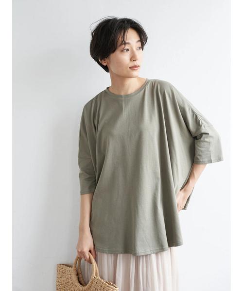 AMERICAN HOLIC(アメリカンホリック)の「ラウンドヘム5分袖カットプルオーバー *〇(Tシャツ/カットソー・レディース・ブラック/ベージュ/オフホワイト/カーキ・FREE)」の13枚目の写真