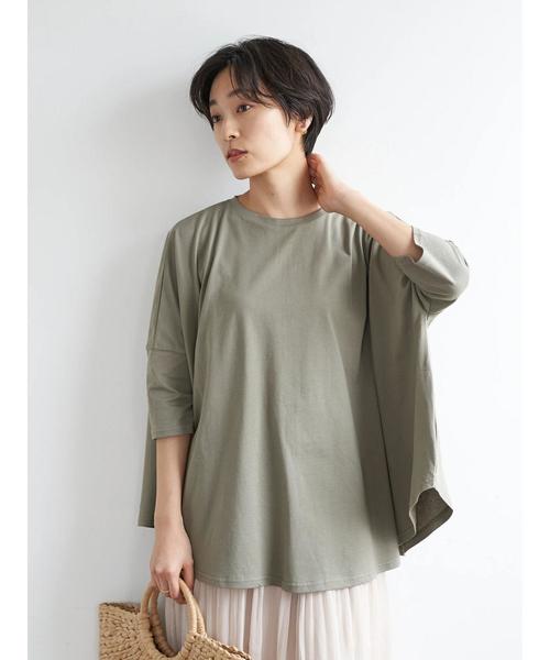 AMERICAN HOLIC(アメリカンホリック)の「ラウンドヘム5分袖カットプルオーバー *〇(Tシャツ/カットソー・レディース・ブラック/ベージュ/オフホワイト/カーキ・FREE)」の14枚目の写真