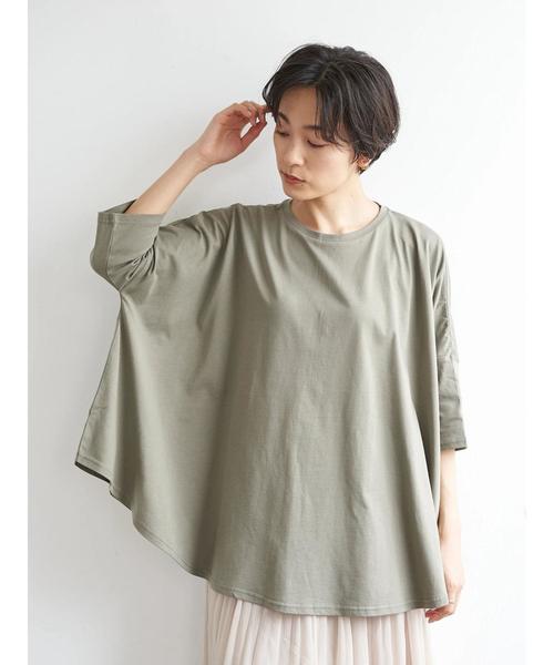 AMERICAN HOLIC(アメリカンホリック)の「ラウンドヘム5分袖カットプルオーバー *〇(Tシャツ/カットソー・レディース・ブラック/ベージュ/オフホワイト/カーキ・FREE)」の16枚目の写真