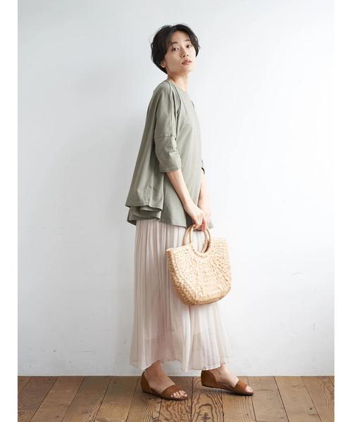 AMERICAN HOLIC(アメリカンホリック)の「ラウンドヘム5分袖カットプルオーバー *〇(Tシャツ/カットソー・レディース・ブラック/ベージュ/オフホワイト/カーキ・FREE)」の17枚目の写真