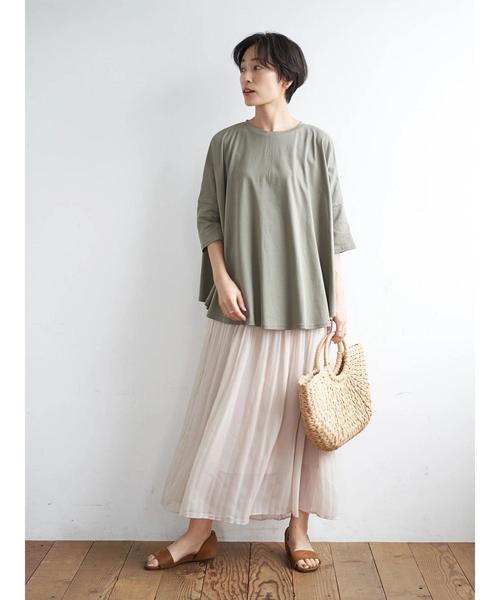 AMERICAN HOLIC(アメリカンホリック)の「ラウンドヘム5分袖カットプルオーバー *〇(Tシャツ/カットソー・レディース・ブラック/ベージュ/オフホワイト/カーキ・FREE)」の18枚目の写真