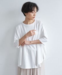 ラウンドヘム5分袖カットプルオーバー *〇