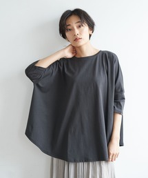 ラウンドヘム5分袖カットプルオーバー *〇