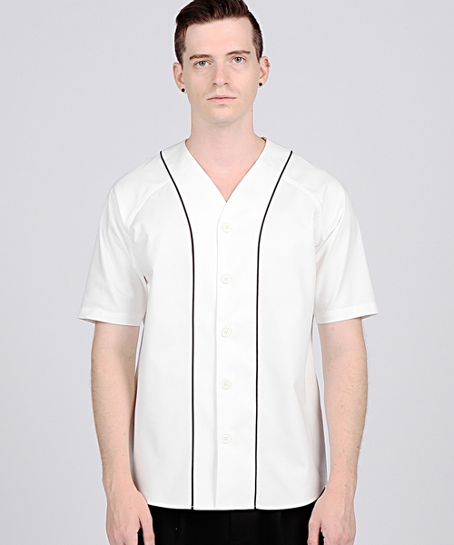 EN ROUTE（アンルート）の「ENR ベースボールシャツ●（シャツ/ブラウス・メンズ・ホワイト/グレー・1/3/2）」の2枚目の写真