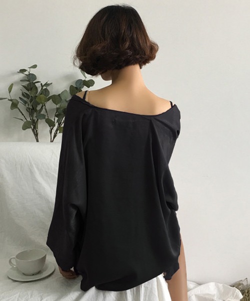 DAY CLOSET（デイ クローゼット）の「レディース さらツヤ大人っぽキャミトップス+フリルパンツ+ガウン ルームウェア3点セットアップ（ルームウェア/パジャマ・レディース・ダークグレー/ベージュ/ブルー/グリーン系その他/パープル/ブラック/ピンク/ライトピンク/ワインレッド/グレー・ONE SIZE）」の12枚目の写真
