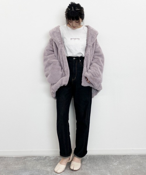 EPIMI E'PIMMY(エピミエピミー)の「エコファーショールコート(ノーカラージャケット・レディース・ホワイト/モカ/ラベンダー/オフホワイト・MEDIUM)」の16枚目の写真