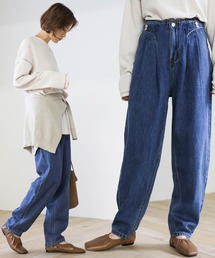 ベルトニュアンスハイウエストデニム