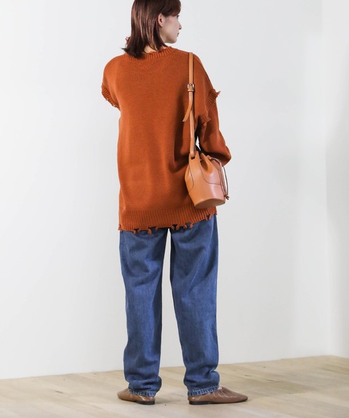 select MOCA（セレクトモカ）の「ベルトニュアンスハイウエストデニム（デニムパンツ・レディース・インディゴブルー・SMALL/MEDIUM）」の6枚目の写真