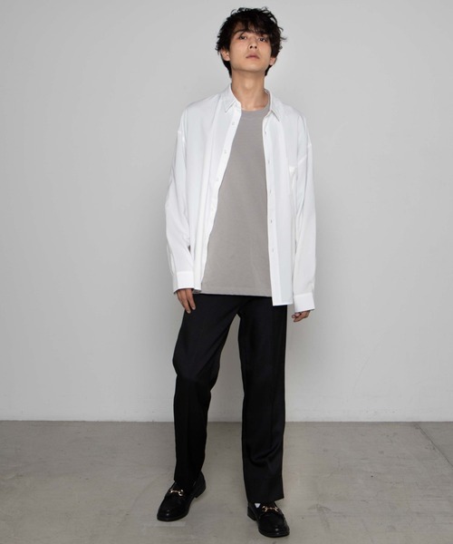 WEGO（ウィゴー）の「WEGO/レトロロゴビッグシルエットシャツ（シャツ/ブラウス・メンズ・ブラック/ホワイト・LARGE/MEDIUM）」の20枚目の写真