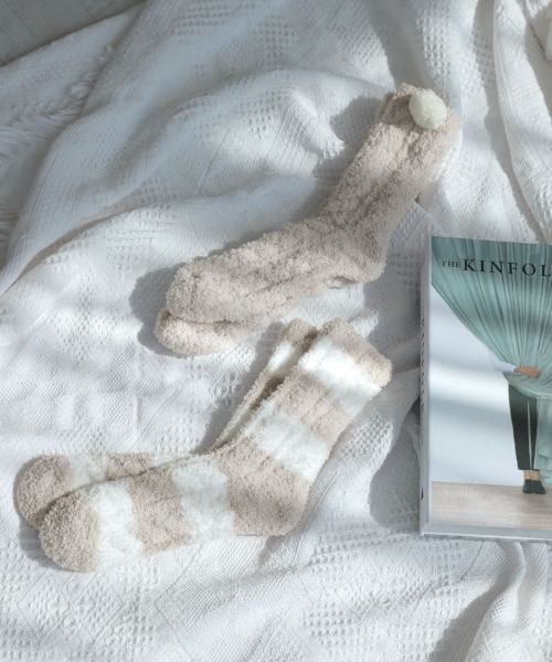 DONOBAN（ドノバン）の「もこもこソックス＜2足セット＞（ソックス/靴下・レディース・ブルー系その他/ベージュ系その他2/ブルー系その他2/ベージュ系その他・ONESIZE）」の6枚目の写真