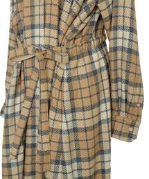 Drawerシャツワンピース チェック ブラウン36ドゥロワー Drawer（ドゥロワー）の「Drawer タータンチェックシャツ