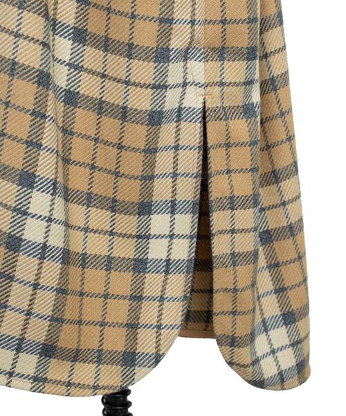初夏コーデ◇Drawerシャツワンピース チェック ブラウン36ドゥロワー