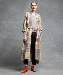 Drawerシャツワンピース チェック ブラウン36ドゥロワー Drawer（ドゥロワー）の「Drawer タータンチェックシャツ