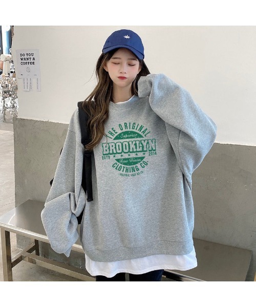 【com9ure】韓国 ロゴスウェット【最終値下げ】 セール】韓国 古着風 オーバーサイズ カレッジロゴ ストリート