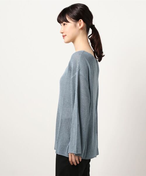 DONOBAN（ドノバン）の「透かし編みベーシックニット（ニット/セーター・レディース・ブラック/パープル/ブルー/モカ/ライトグリーン/アイボリー/ライトベージュ・M）」の8枚目の写真