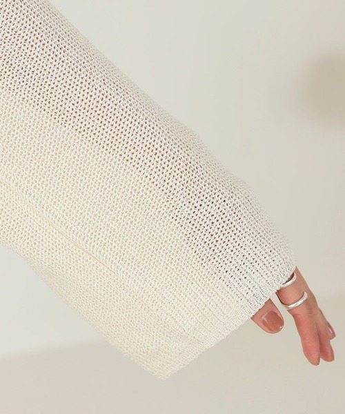 DONOBAN（ドノバン）の「透かし編みベーシックニット（ニット/セーター・レディース・ブラック/パープル/ブルー/モカ/ライトグリーン/アイボリー/ライトベージュ・M）」の21枚目の写真