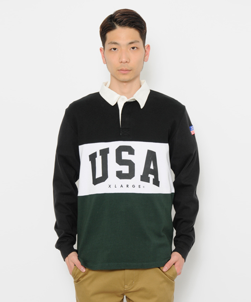 XLARGE（エクストララージ）の「RUGBY SHIRT（シャツ/ブラウス・メンズ・ブラック/ブルー/ネイビー・X-LARGE/MEDIUM/SMALL/LARGE）」の6枚目の写真