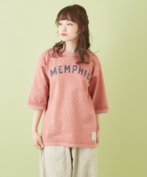 CUBE SUGAR（キューブシュガー）の「スラブ天竺 ピグメント染 アメフトTシャツ（Tシャツ/カットソー）」