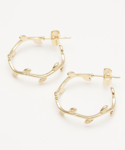 チャイハネ(チャイハネ)の「【チャイハネ】蔦フープピアス(ピアス(両耳用)・レディース・シルバー/ゴールド・FREE)」の2枚目の写真