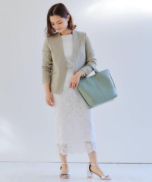 green label relaxing（グリーンレーベルリラクシング）の「[ XS / H148-155cm ]★★FFC レース タイト スカート（スカート・レディース・ブラック/オフホワイト・XS）」の8枚目の写真