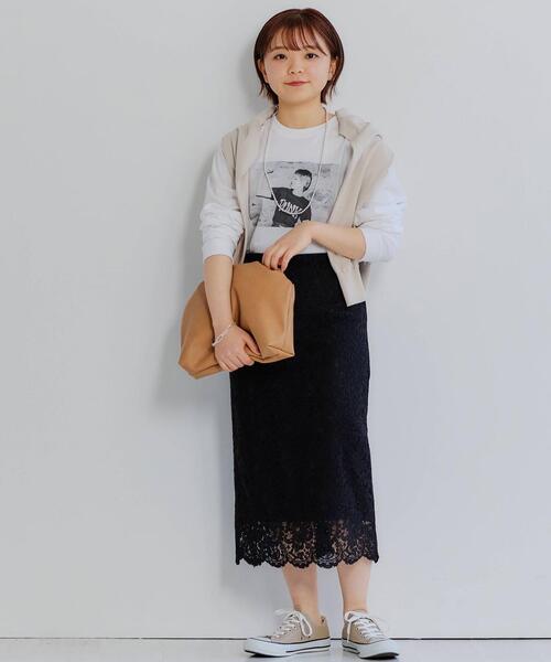 green label relaxing（グリーンレーベルリラクシング）の「[ XS / H148-155cm ]★★FFC レース タイト スカート（スカート・レディース・ブラック/オフホワイト・XS）」の19枚目の写真