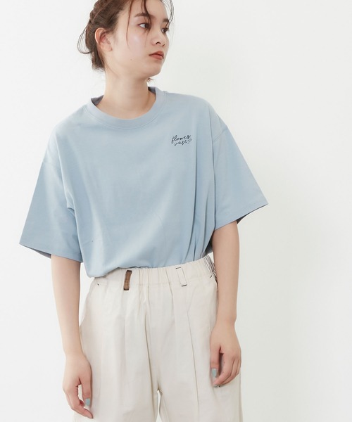 POU DOU DOU（プードゥドゥ）の「フラワーベースプリントゆるTee（Tシャツ/カットソー・レディース・オフホワイト/ダークグレー/ブルー・3）」の12枚目の写真