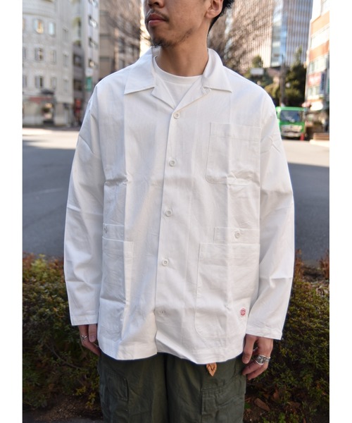 Vincent et Mireille（バンソンエミレイユ）の「【VINCENT ET MIREILLE ヴァンソン エ ミレイユ】メンズ コットンピケワイドシャツジャケット（シャツ/ブラウス・メンズ・オフホワイト/ライトベージュ・40/42）」の4枚目の写真