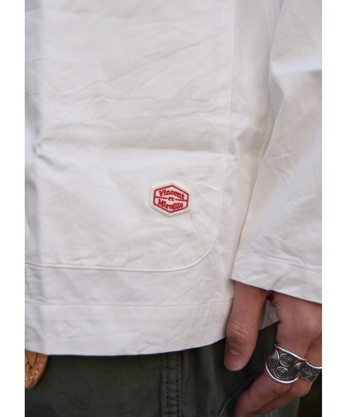 Vincent et Mireille（バンソンエミレイユ）の「【VINCENT ET MIREILLE ヴァンソン エ ミレイユ】メンズ コットンピケワイドシャツジャケット（シャツ/ブラウス・メンズ・オフホワイト/ライトベージュ・40/42）」の6枚目の写真