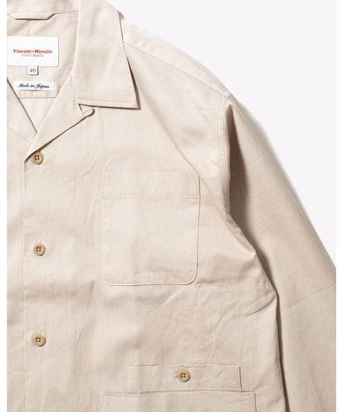 Vincent et Mireille（バンソンエミレイユ）の「【VINCENT ET MIREILLE ヴァンソン エ ミレイユ】メンズ コットンピケワイドシャツジャケット（シャツ/ブラウス・メンズ・オフホワイト/ライトベージュ・40/42）」の17枚目の写真