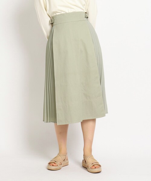 grove（グローブ）の「◆【S-LL】デニムアソートサイドプリーツスカート（デニムスカート・レディース・アイボリー/カーキ/ネイビー/ブルー・03/04/01/02）」の3枚目の写真