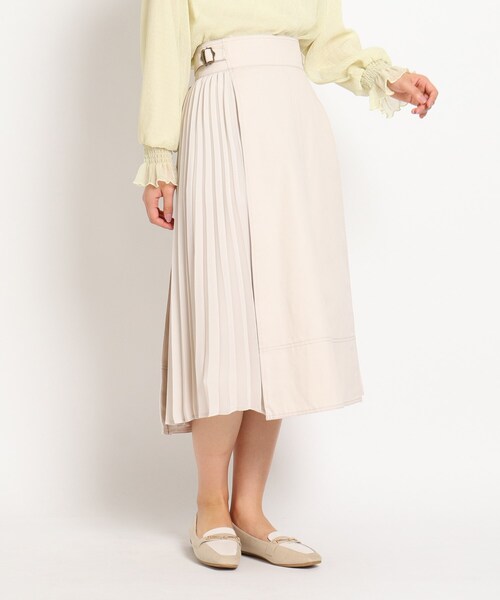 grove（グローブ）の「◆【S-LL】デニムアソートサイドプリーツスカート（デニムスカート・レディース・アイボリー/カーキ/ネイビー/ブルー・03/04/01/02）」の2枚目の写真