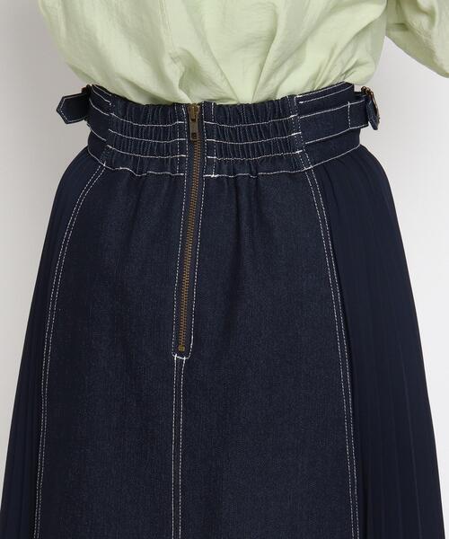 grove（グローブ）の「◆【S-LL】デニムアソートサイドプリーツスカート（デニムスカート・レディース・アイボリー/カーキ/ネイビー/ブルー・03/04/01/02）」の7枚目の写真