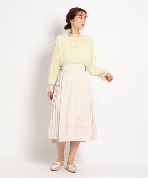 grove（グローブ）の「◆【S-LL】デニムアソートサイドプリーツスカート（デニムスカート・レディース・アイボリー/カーキ/ネイビー/ブルー・03/04/01/02）」の10枚目の写真