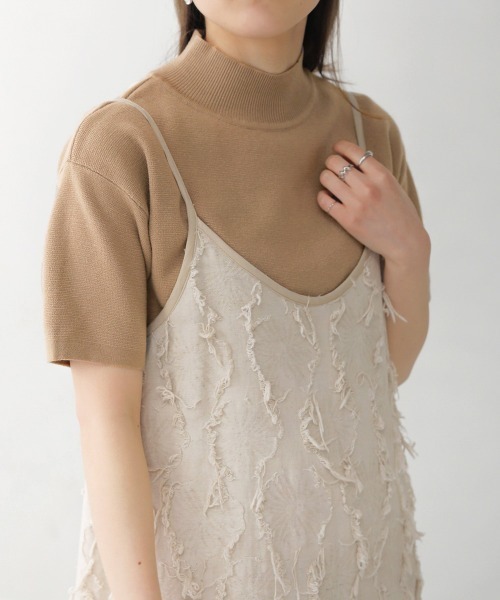 Bab（バブ）の「プチハイネック半袖プルオーバー（ニット/セーター・レディース・オフホワイト/ラベンダー/グレー/ミント/ブラック/サックスブルー/オレンジ系その他/ベージュ/イエロー・FREE/TL）」の19枚目の写真