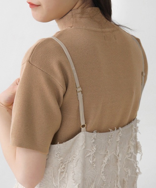 Bab（バブ）の「プチハイネック半袖プルオーバー（ニット/セーター・レディース・オフホワイト/ラベンダー/グレー/ミント/ブラック/サックスブルー/オレンジ系その他/ベージュ/イエロー・FREE/TL）」の18枚目の写真