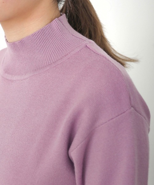 Bab（バブ）の「プチハイネック半袖プルオーバー（ニット/セーター・レディース・オフホワイト/ラベンダー/グレー/ミント/ブラック/サックスブルー/オレンジ系その他/ベージュ/イエロー・FREE/TL）」の13枚目の写真