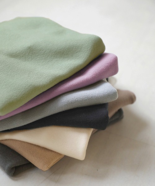 Bab（バブ）の「プチハイネック半袖プルオーバー（ニット/セーター・レディース・オフホワイト/ラベンダー/グレー/ミント/ブラック/サックスブルー/オレンジ系その他/ベージュ/イエロー・FREE/TL）」の11枚目の写真