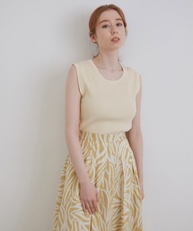 MADEMOISELLE ROPE' | リブサマーニットノースリーブプルオーバー(Tシャツ/カットソー)