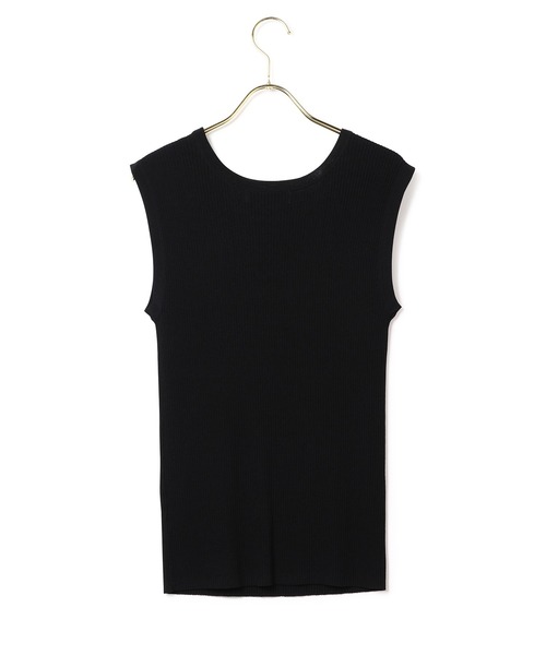 MADEMOISELLE ROPE'（マドモアゼル ロペ）の「リブサマーニットノースリーブプルオーバー（Tシャツ/カットソー・レディース・ブラック/オフホワイト/ライトグリーン・38）」の16枚目の写真