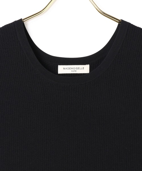 MADEMOISELLE ROPE'（マドモアゼル ロペ）の「リブサマーニットノースリーブプルオーバー（Tシャツ/カットソー・レディース・ブラック/オフホワイト/ライトグリーン・38）」の15枚目の写真