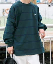 Perushu | P刺繍ボーダーロンT(Tシャツ/カットソー)