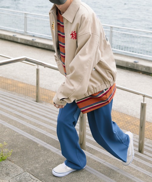 Perushu（ペルーシュ）の「P刺繍ボーダーロンT（Tシャツ/カットソー・メンズ・オフホワイト/グリーン/ダークオレンジ・MEDIUM/LARGE/X-LARGE）」の20枚目の写真