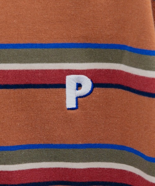 Perushu（ペルーシュ）の「P刺繍ボーダーロンT（Tシャツ/カットソー・メンズ・オフホワイト/グリーン/ダークオレンジ・MEDIUM/LARGE/X-LARGE）」の21枚目の写真