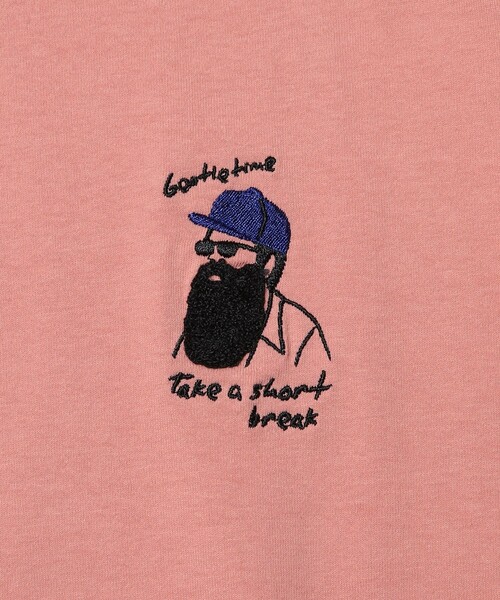 FREAK'S STORE(フリークスストア)の「WEB限定 ワンポイント刺繍デザイン クルーネックTシャツ(Tシャツ/カットソー・メンズ・ホワイト/サックスブルー/ベージュ系その他/ベージュ/ピンク/ブルー系その他/ホワイト系その他/ピンク系その他・LARGE/MEDIUM/SMALL)」の22枚目の写真