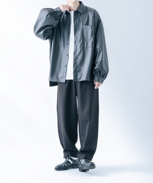 epnok（エプノック）の「シンセティックレザールーズシャツ（シャツ/ブラウス・メンズ・ブラック・MEDIUM/SMALL/LARGE）」の5枚目の写真