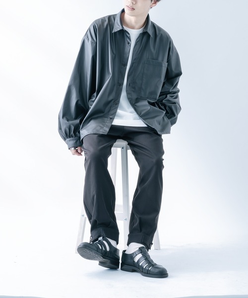 epnok（エプノック）の「シンセティックレザールーズシャツ（シャツ/ブラウス・メンズ・ブラック・MEDIUM/SMALL/LARGE）」の11枚目の写真