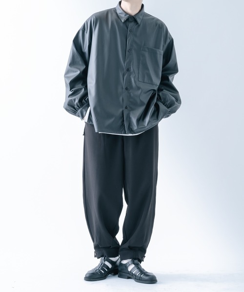 epnok（エプノック）の「シンセティックレザールーズシャツ（シャツ/ブラウス・メンズ・ブラック・MEDIUM/SMALL/LARGE）」の14枚目の写真