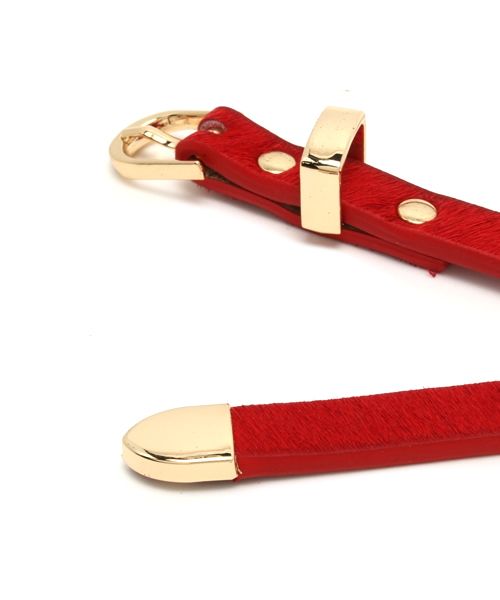 AZUL by moussy（アズールバイマウジー）の「10m/mハラコ無地細ベルト（ベルト・レディース・ワインレッド/キャメル/ブラック・FREE）」の4枚目の写真