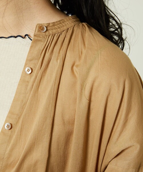 FREAK'S STORE（フリークスストア）の「5分袖シャツワンピース（シャツワンピース・レディース・ブラック/オフホワイト/パープル/ベージュ/ブラウン・ﾌﾘ-）」の16枚目の写真