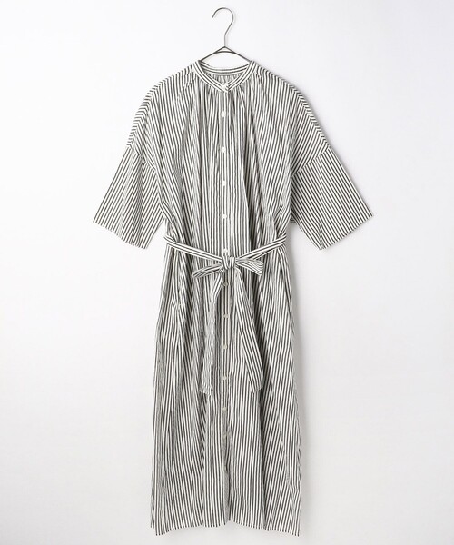 FREAK'S STORE（フリークスストア）の「5分袖シャツワンピース（シャツワンピース・レディース・ブラック/オフホワイト/パープル/ベージュ/ブラウン・ﾌﾘ-）」の14枚目の写真